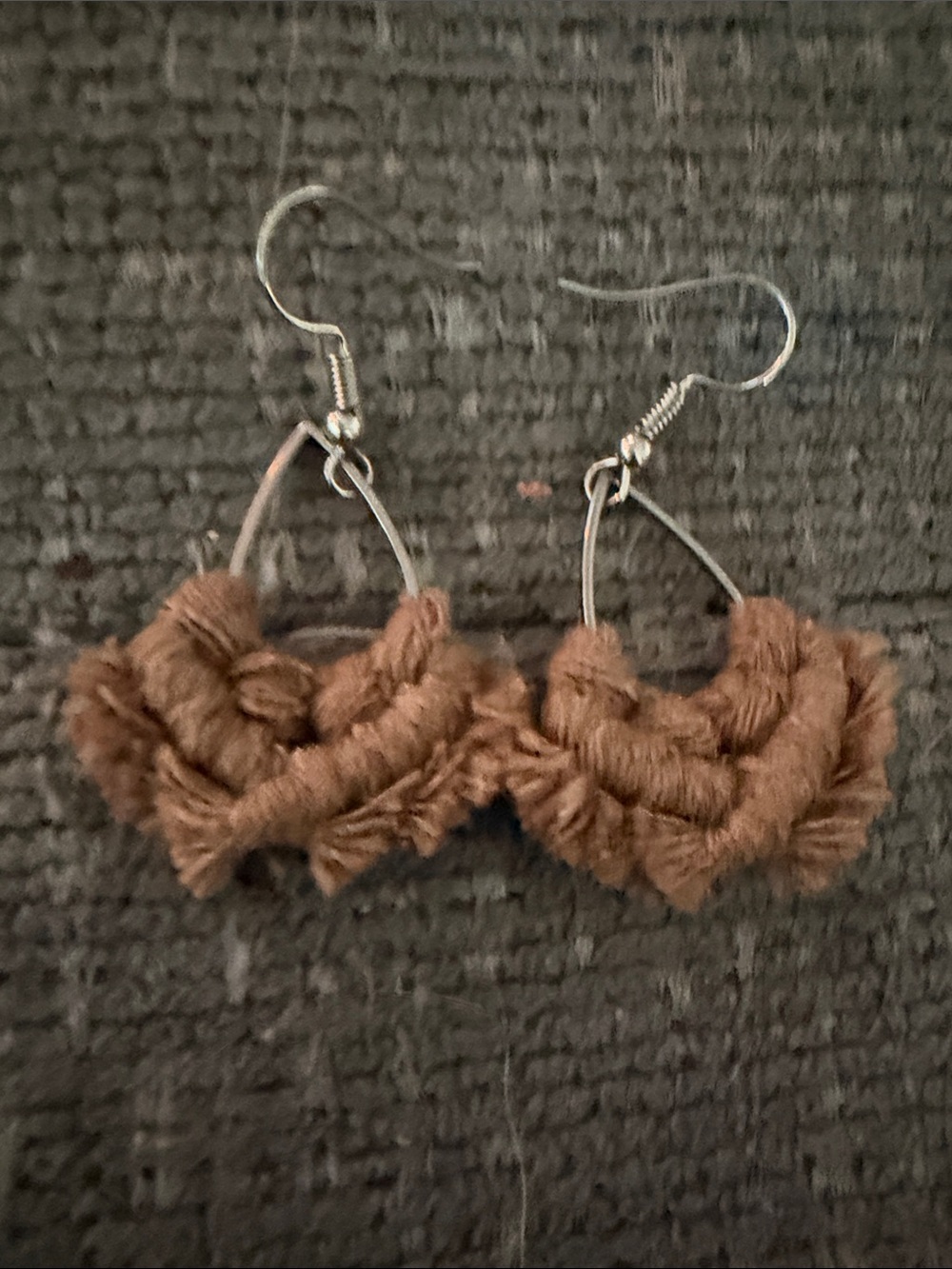 Source Unknown Brown Macrame Hoop Earrings - Women Jewelry
